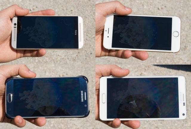Outdoor-display-visibility-comparison.-HTC-One-M9-is-at-the-top-left-iPhone-6---at-top-right-S6---at-bottom-left-Note-4---at-bottom-right (2)
