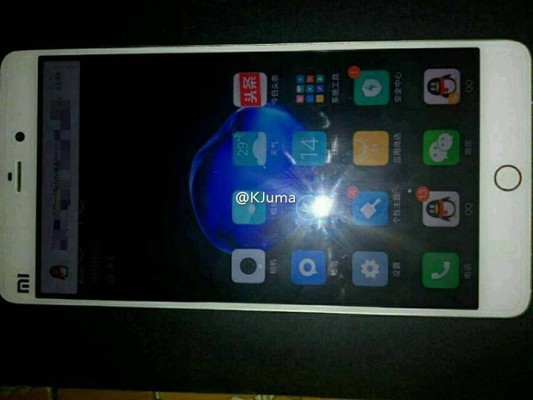 Údajná podoba Xiaomi Mi 5s. Nové má byť kruhové tlačidlo pod displejom.